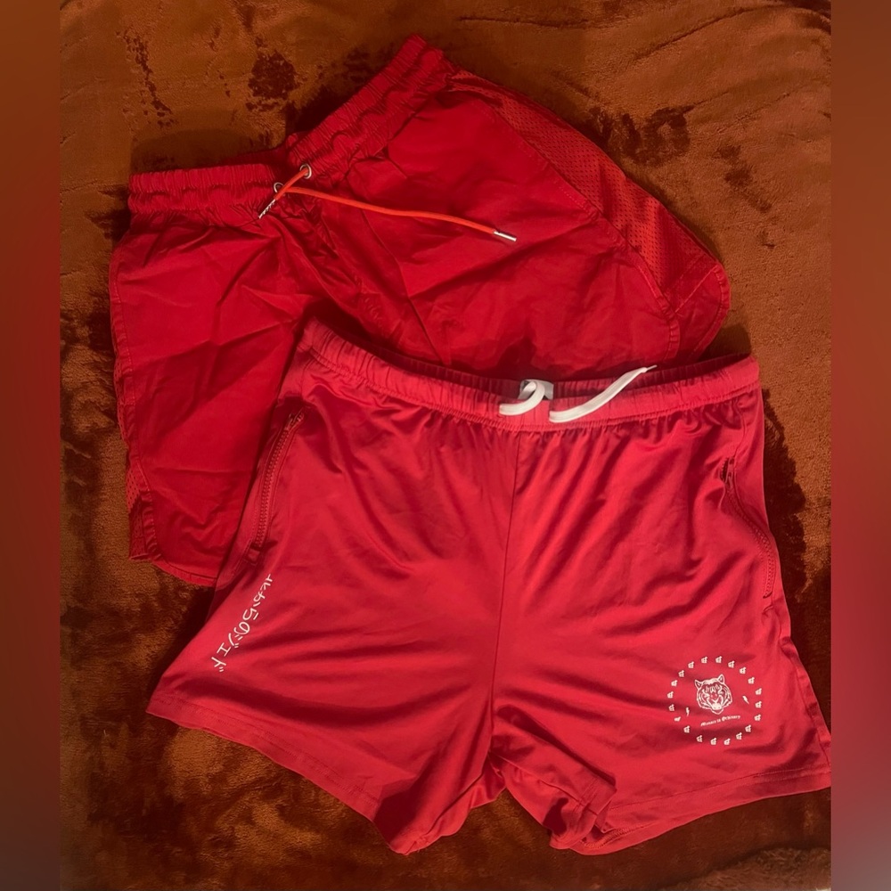 Pair of Men's Red Athletic Shorts